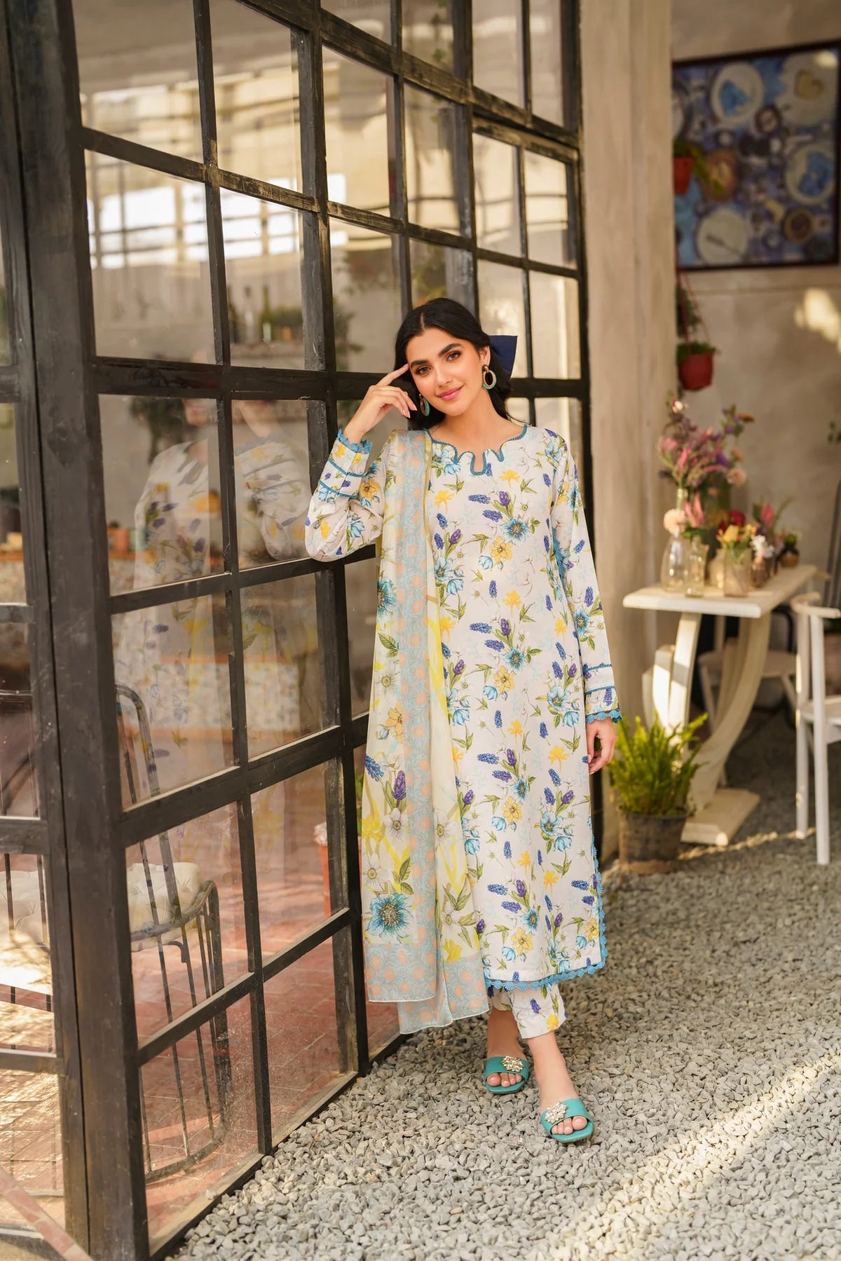 fcc-1079 Printed Airjet Viscous Silk Three Piece