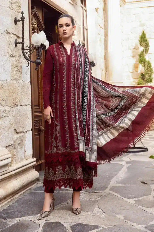 Maria B Embroidered Lawn Three Piece MB-844 Mehron