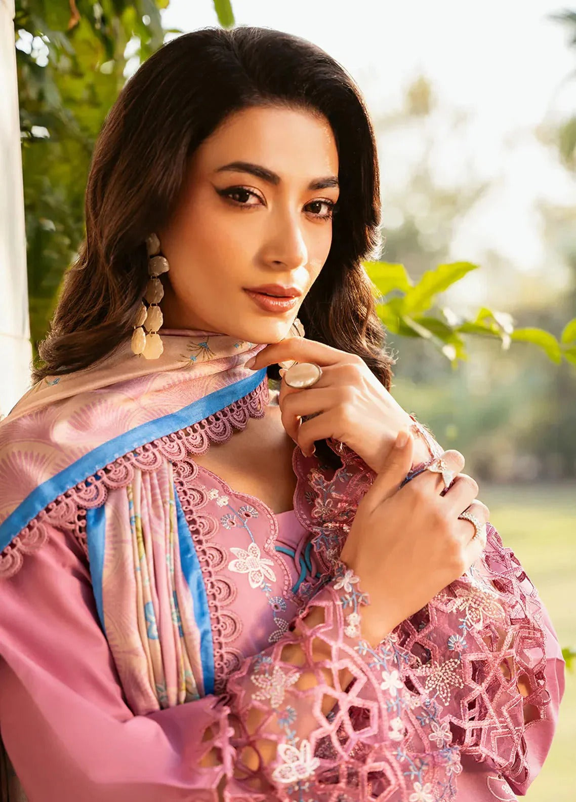 Binilyas Embroidered Dhanak Three Piece D-143