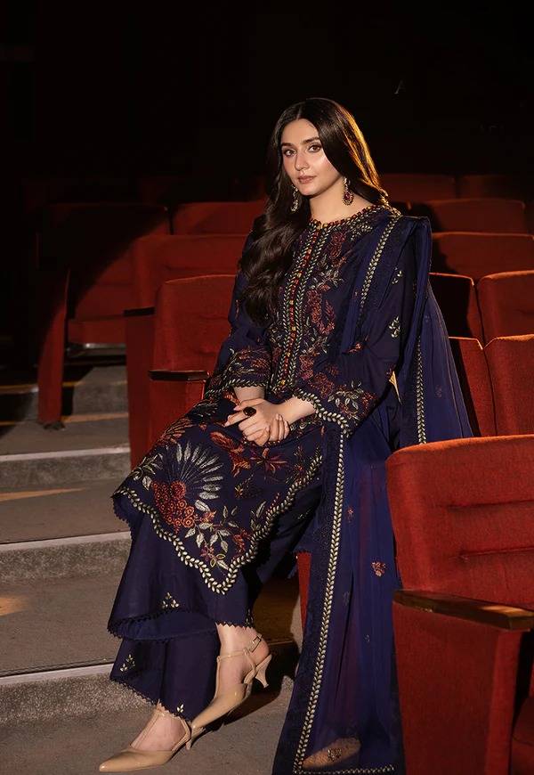 Asim jofa Embroidered Dhanak Three Piece AJ-31