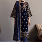 FCC ZC-151m  Embroidered Velvet Three piece With Velvet Shawl  Winter Collection
