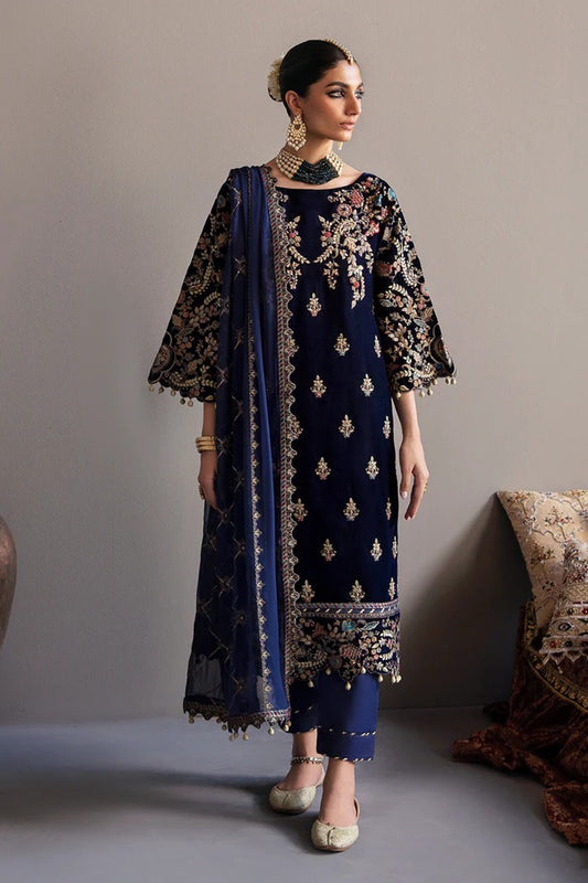 FCC ZC-151m  Embroidered Velvet Three piece With Velvet Shawl  Winter Collection