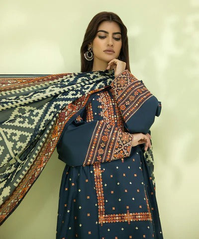 Sapphire Embroidered Dhanak Three Piece SPW-807
