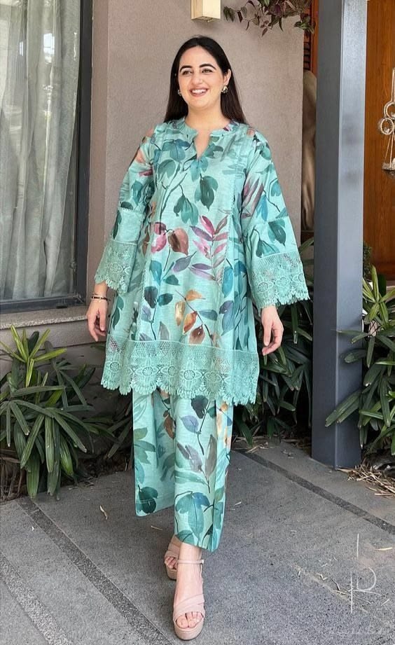 fcc-1092 Printed Airjet Viscous Silk Two piece