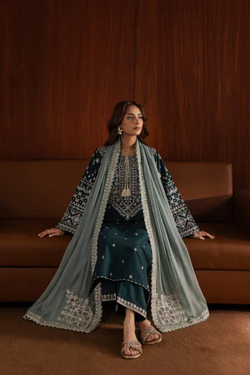 Batik Embroidered Dhanak Three Piece D-209