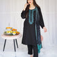 femalechoice Fcc-886 Black Dhanak Embroidered three piece