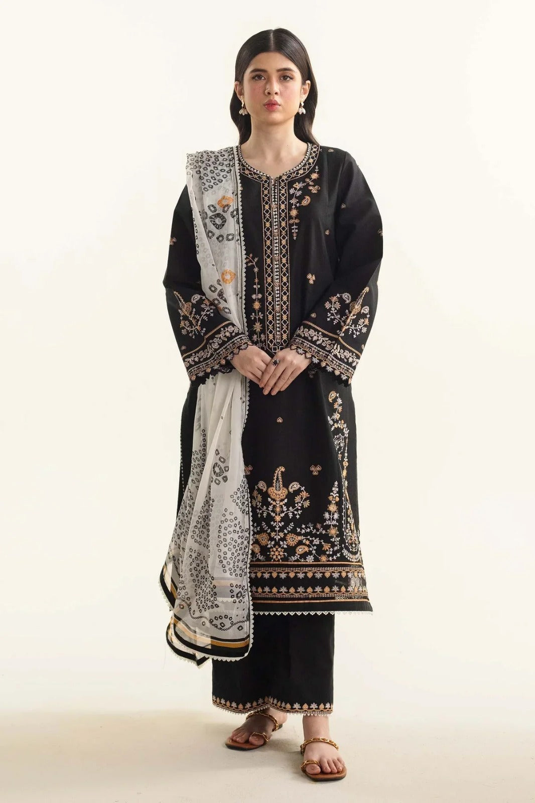 Zarashahjhan Embroidered Dhanak Three Piece COCO-742