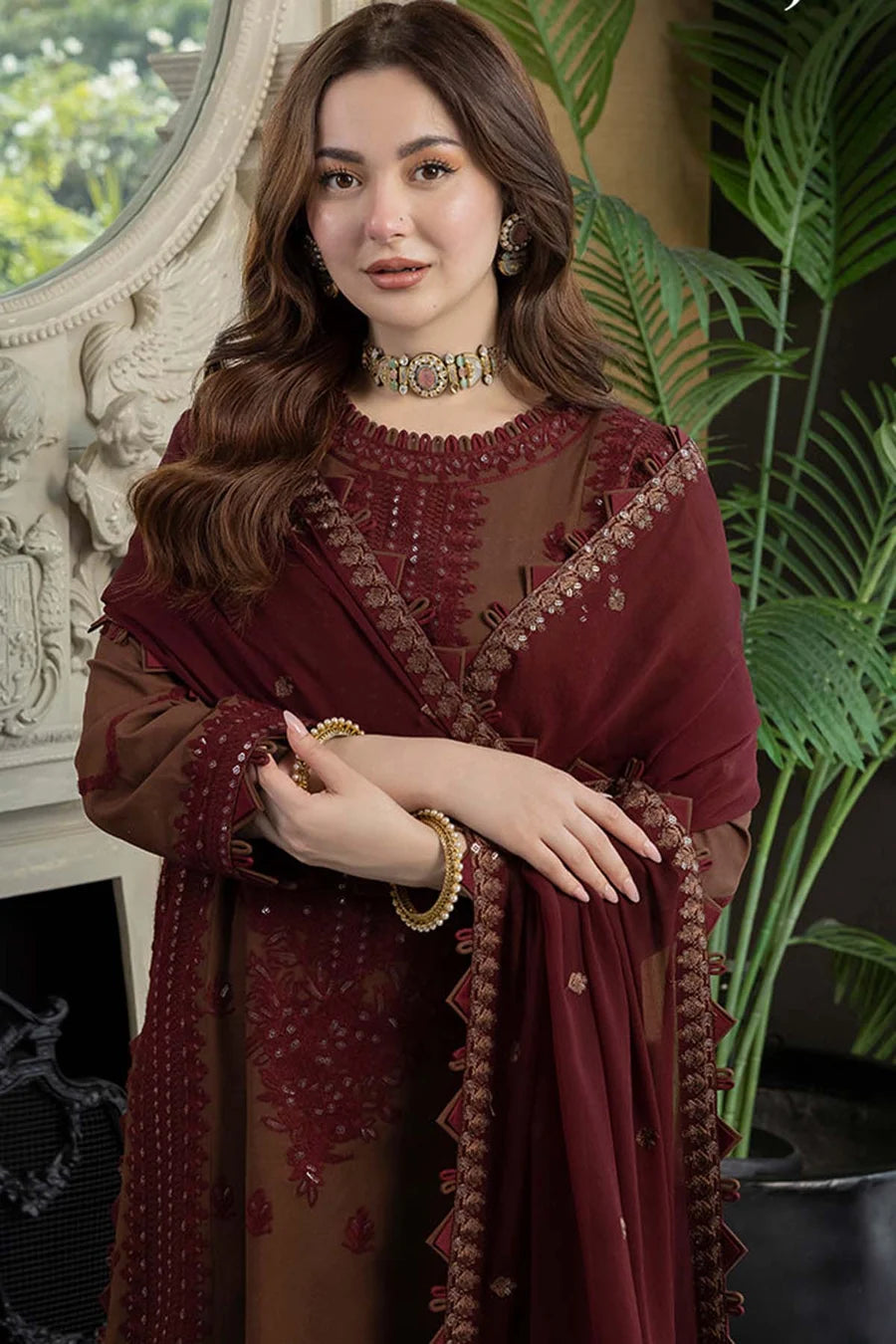 Asim jofa D-405 Embroidered Dhanak Three Piece Winter Collection