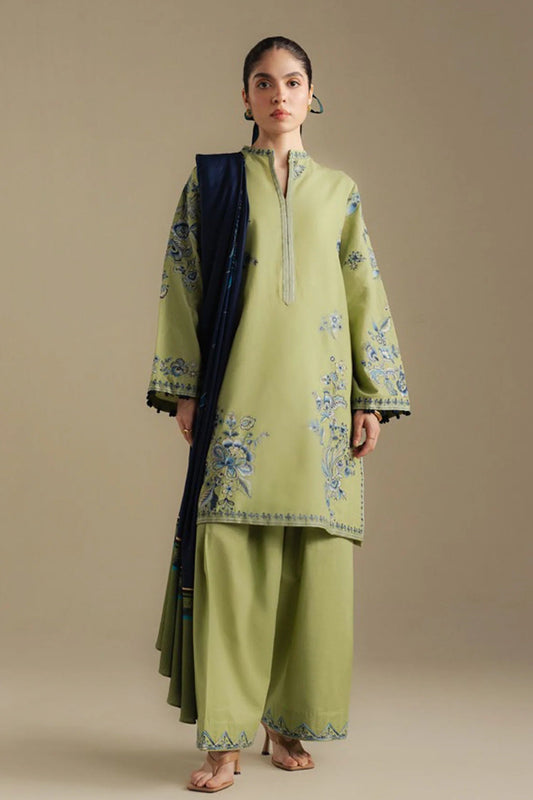 Coco Embroidered Dhanak Three Piece D-230