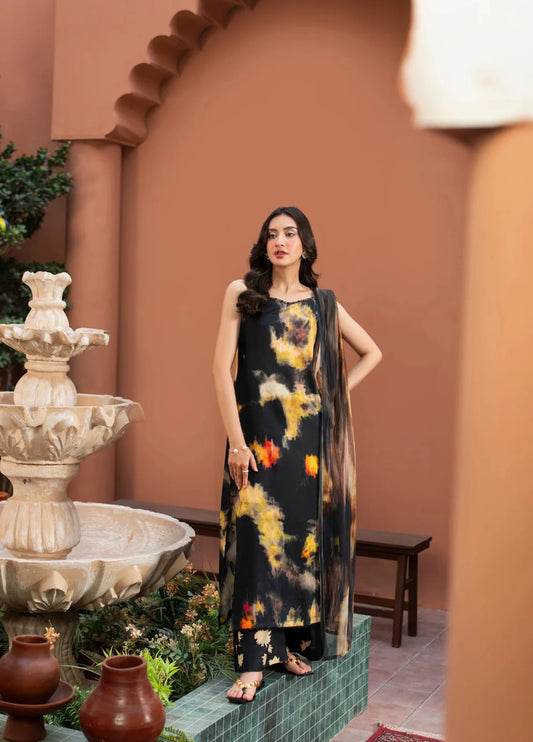 fcc-155 Printed Airjet Shamoz Silk Three Piece