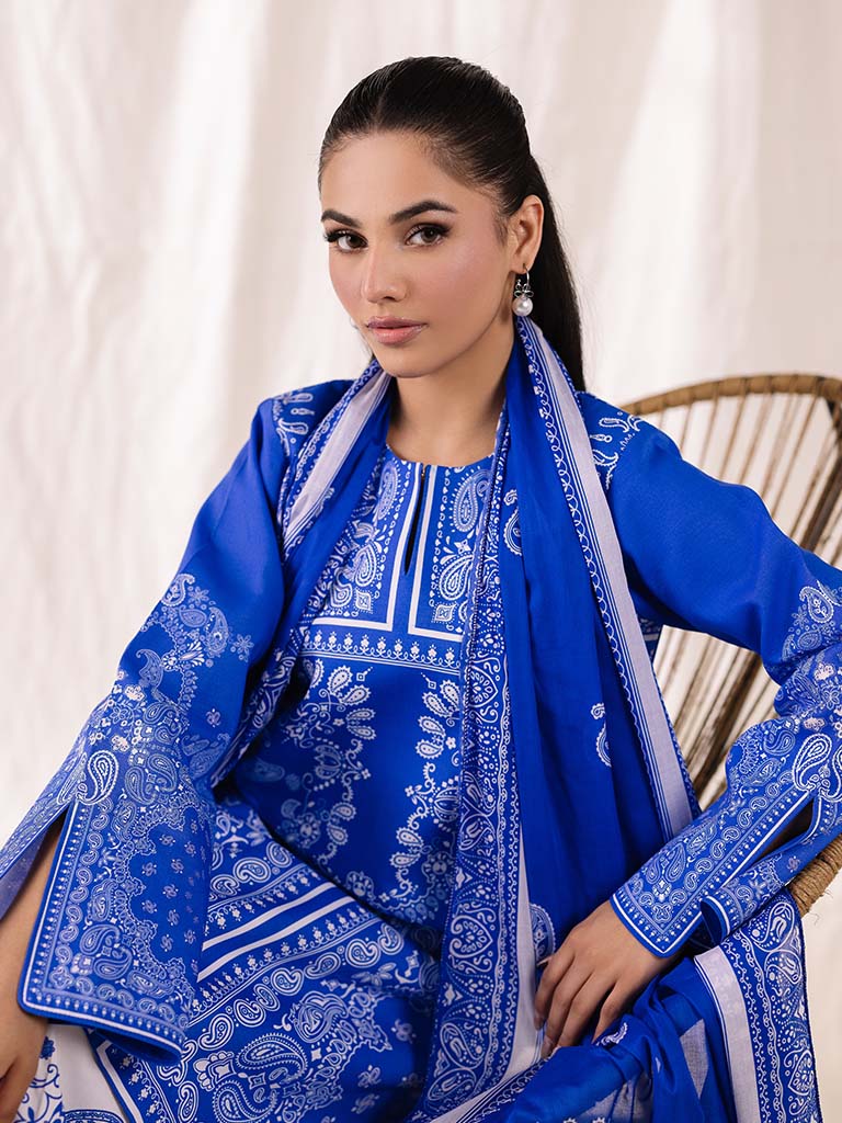 COCO BY ZARA SHAHJAHAN Printed three  piece suit D-294