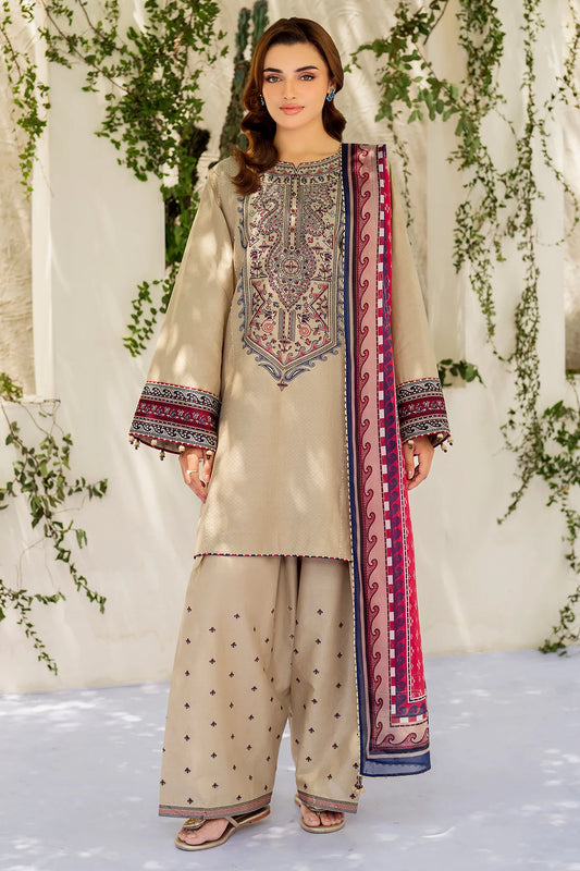 jazmin  Embroidered three  piece suit D-303
