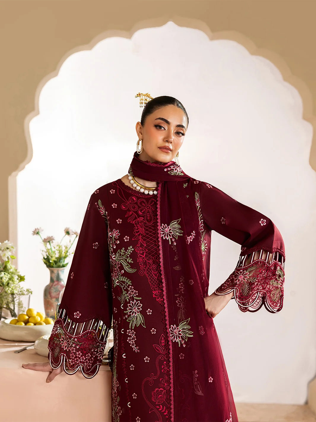 Mor Bagh Embroidered Dhanak Three Piece MB-409