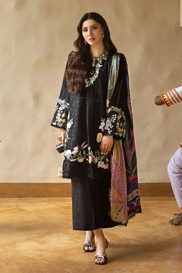 Mushq Embroidered Dhanak Three Piece MQ-404