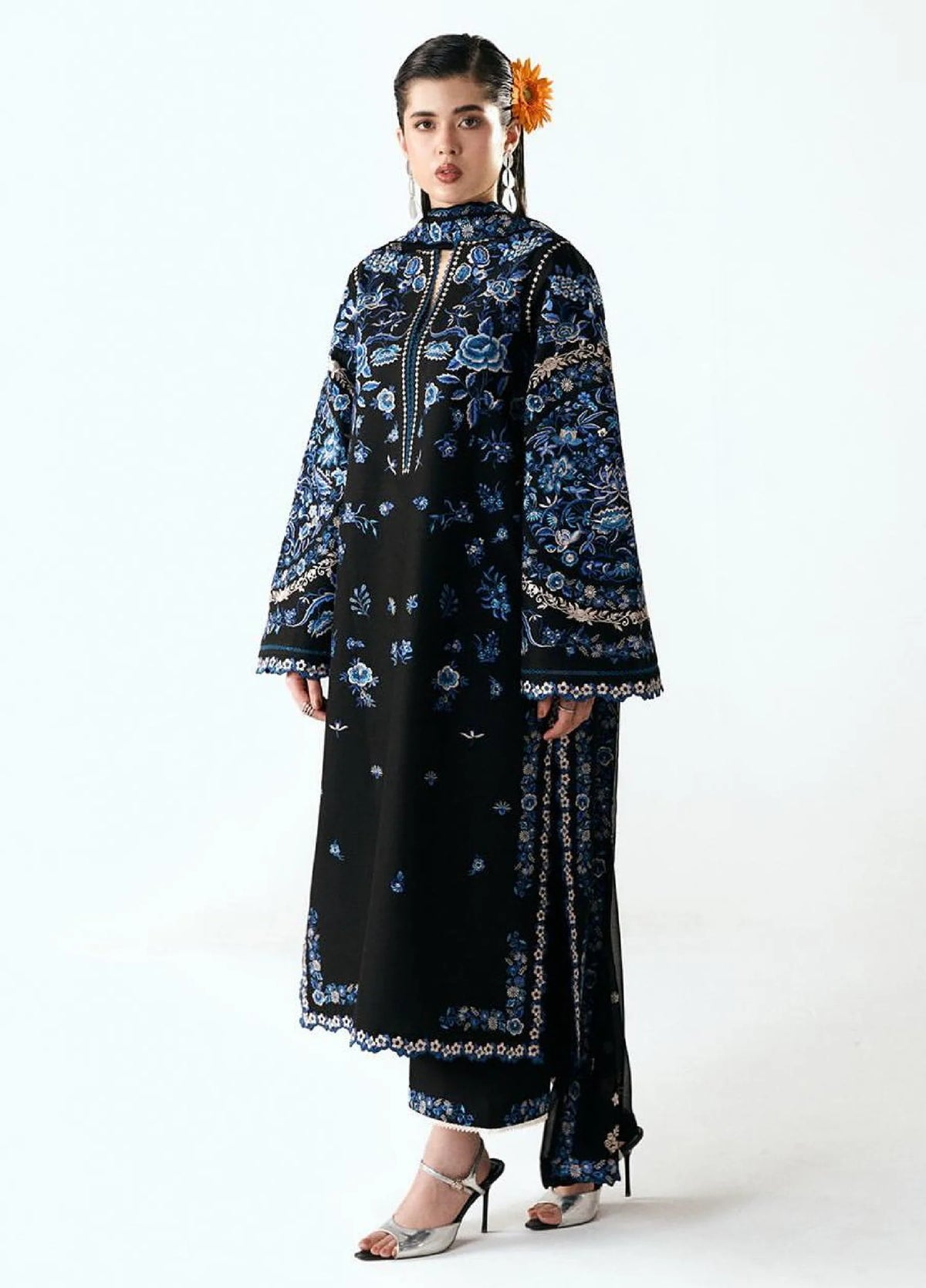 Hussain Rehar D-402 Embroidered Dhanak Three Piece Winter Collection