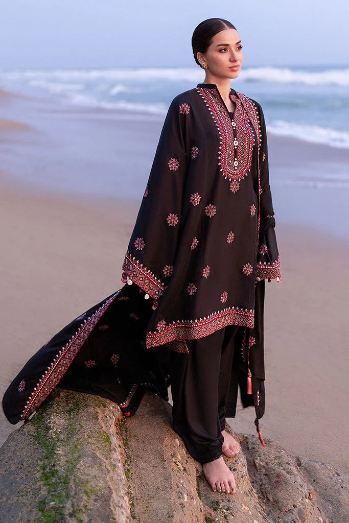 Cross Stitch Embroidered Dhanak Three Piece CS-83