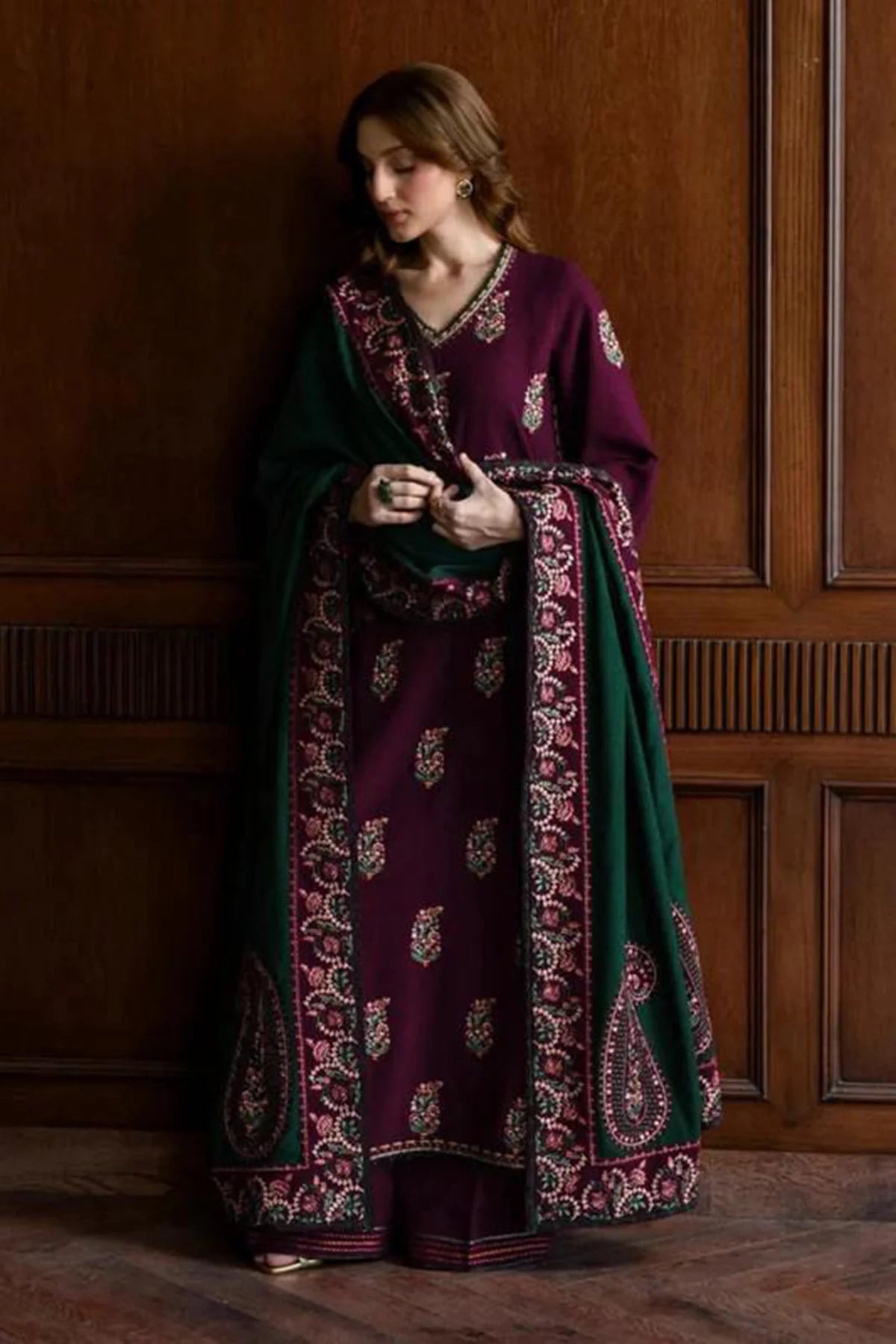 Batik D-408 Embroidered Dhanak Three Piece Winter Collection