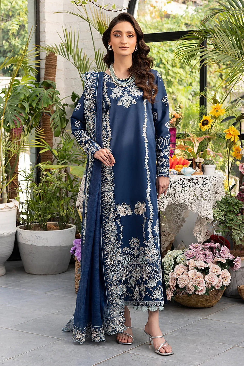 EID Collection Mushq Embroidered lawn Three Piece D-205