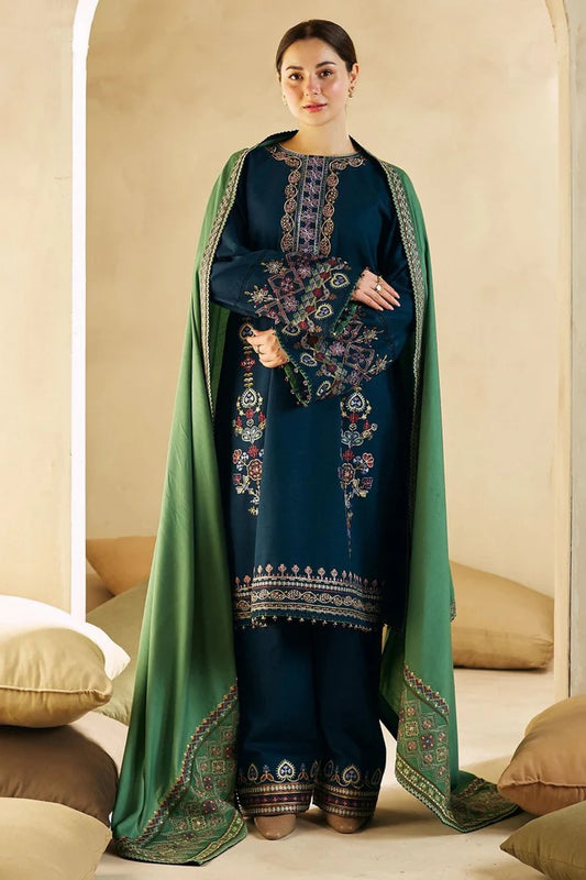 Zara Shah Jhan Embroidered Lawn Three Piece ZSJ-845 Blue