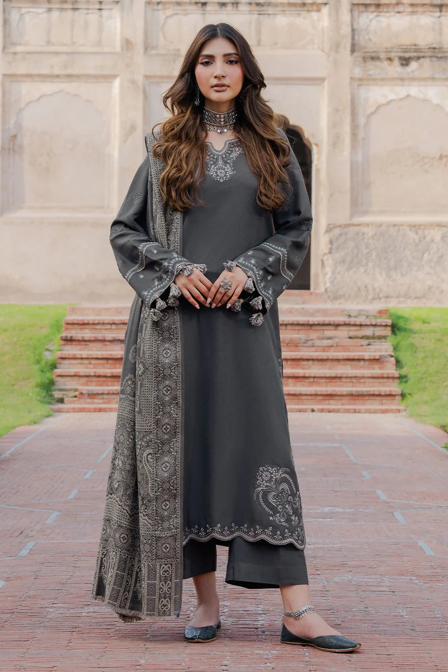 Izel Embroidered Dhanak Three Piece Winter IZ-85