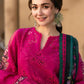Chikenkari Qalamkar Embroidered Dhanak Three Piece QL-1036