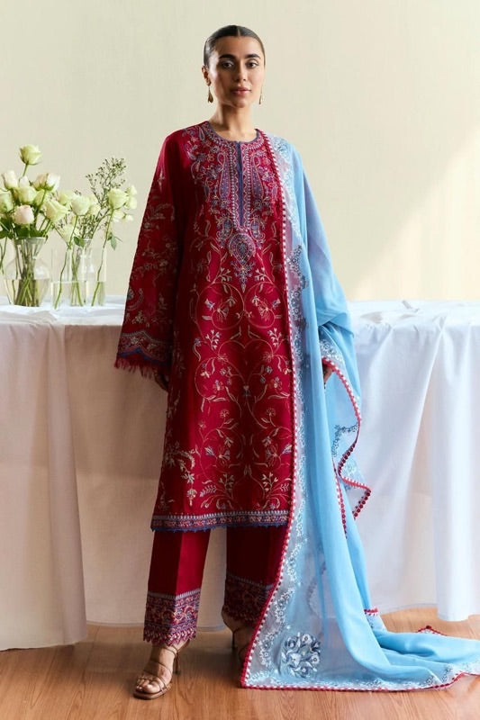 Zara Shahjahan Lawn Embroidered 3 pc D-136