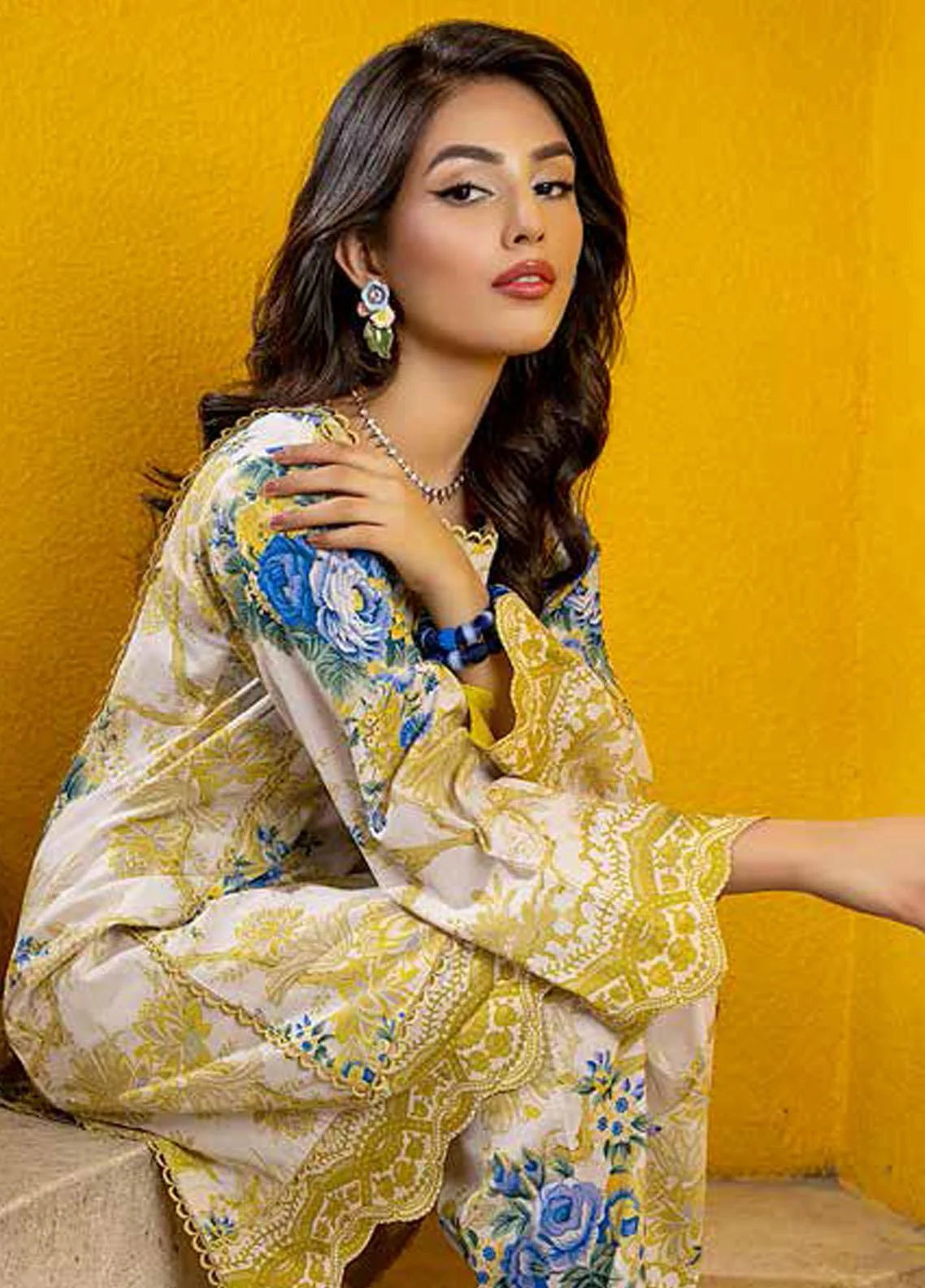 fcc-1091 Printed Airjet Viscous Silk Two piece