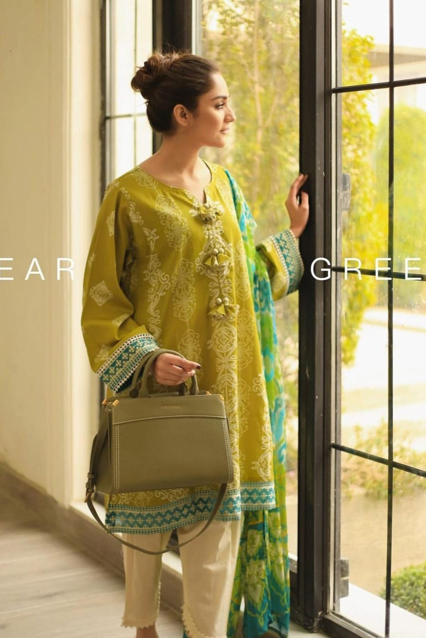 BIN ILYAS Embroidered lawn Three Piece BI-263