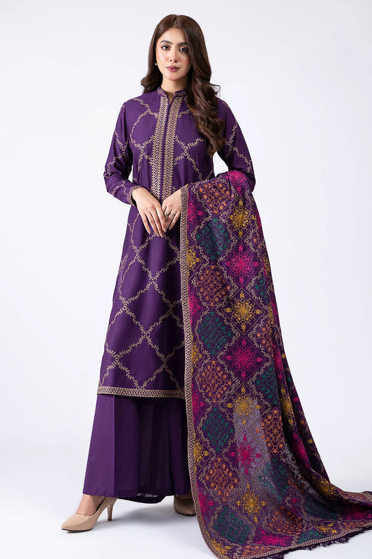 Sobia nazir Embroidered Dhanak Three Piece D-64