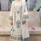 Chikenkari Qalamkar Embroidered lawn Three Piece QL-1024