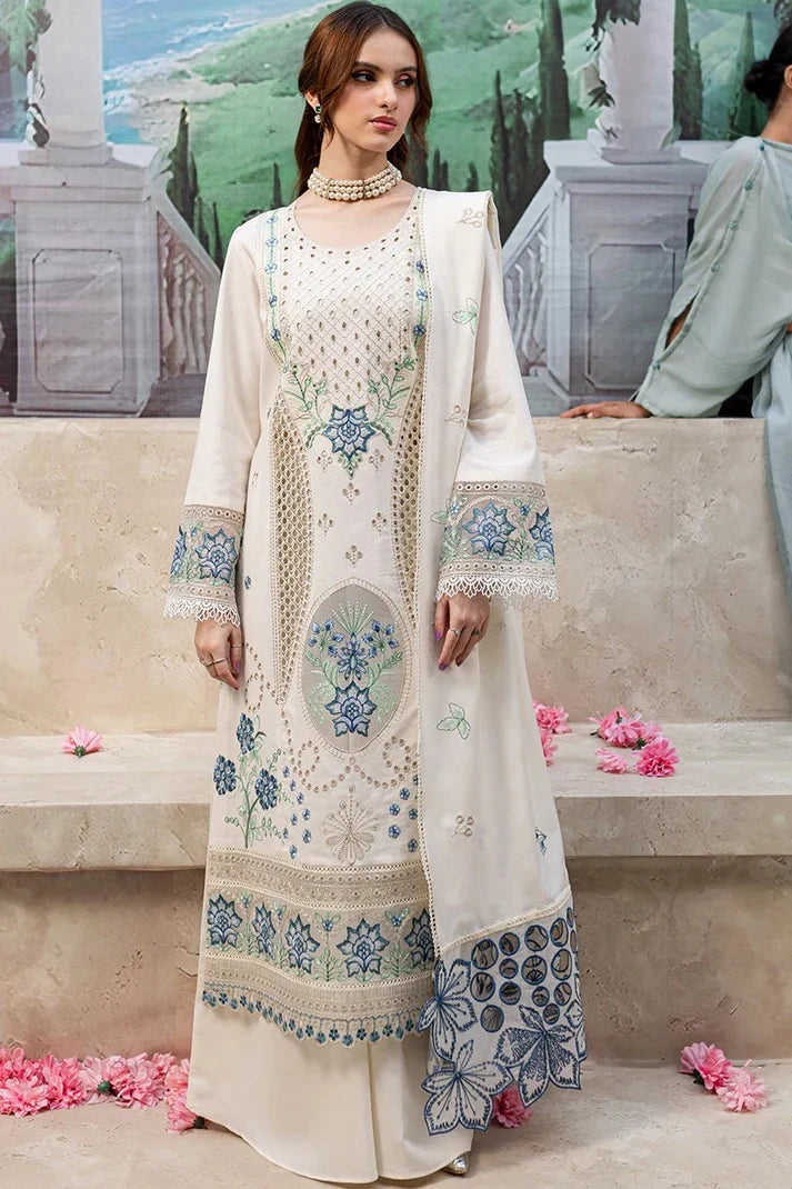EID Collection Chikenkari Qalamkar Embroidered Dahank Three Piece QL-1024
