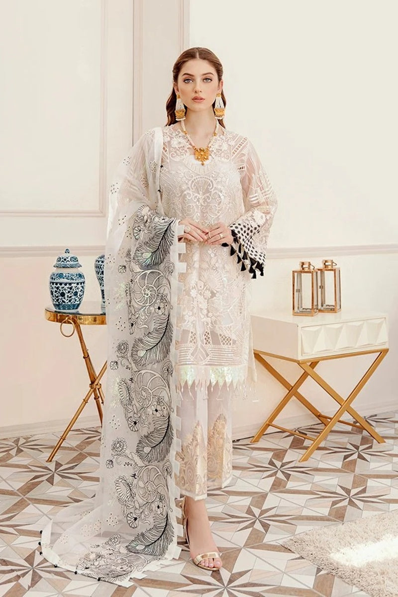 femalechoice Design#`48 Organza Lawn inner  Embroidered 3 pc