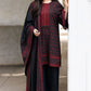 Cross Stitch Black Embroidered Dhanak Three Piece Winter D-88