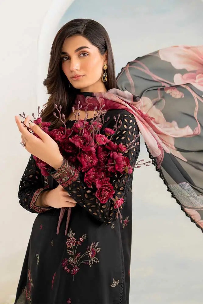 iznik Chilenkari Embroidered Dhanak Three Piece D-04