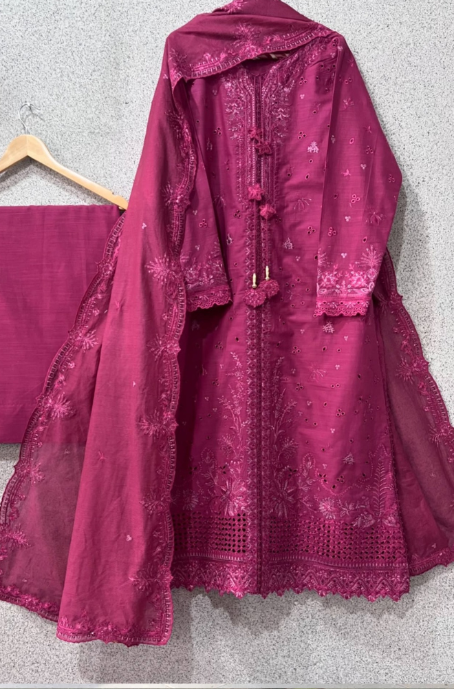 EID Collection Zarqash Embroidered lawn Three Piece D-125