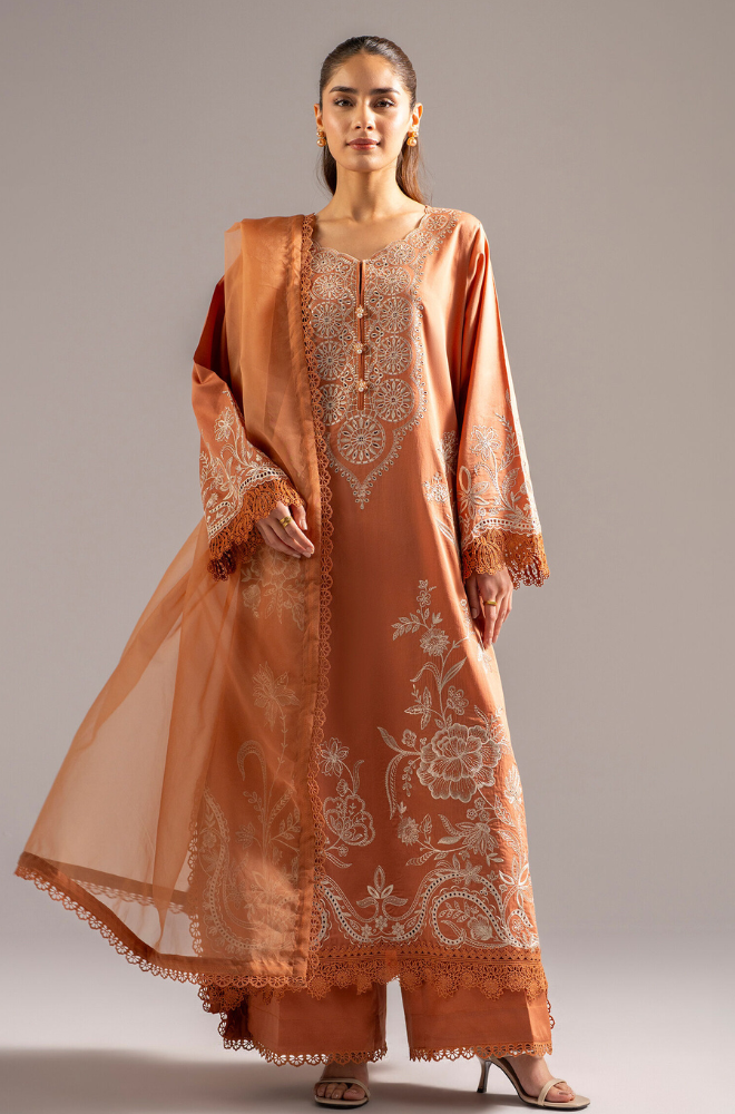 Sapphire D-406 Embroidered Dhanak Three Piece Winter Collection
