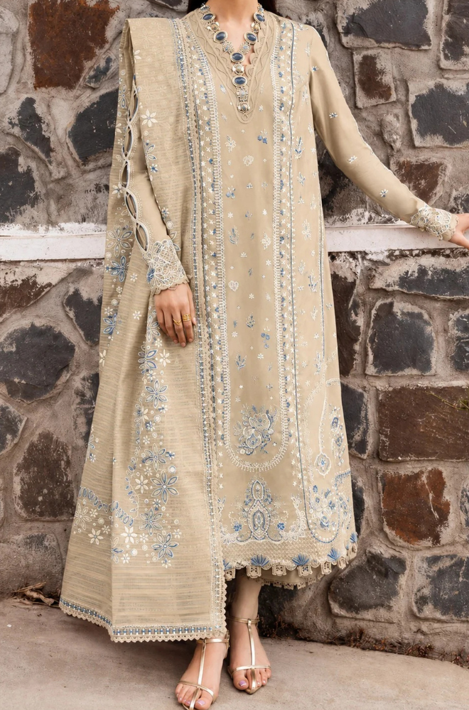 Qalamkar Embroidered lawn Three Piece D-269 Skin