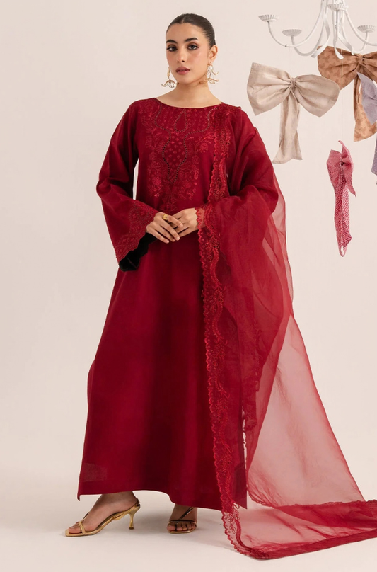 Hussain Rehar Embroidered lawn Three Piece D-370