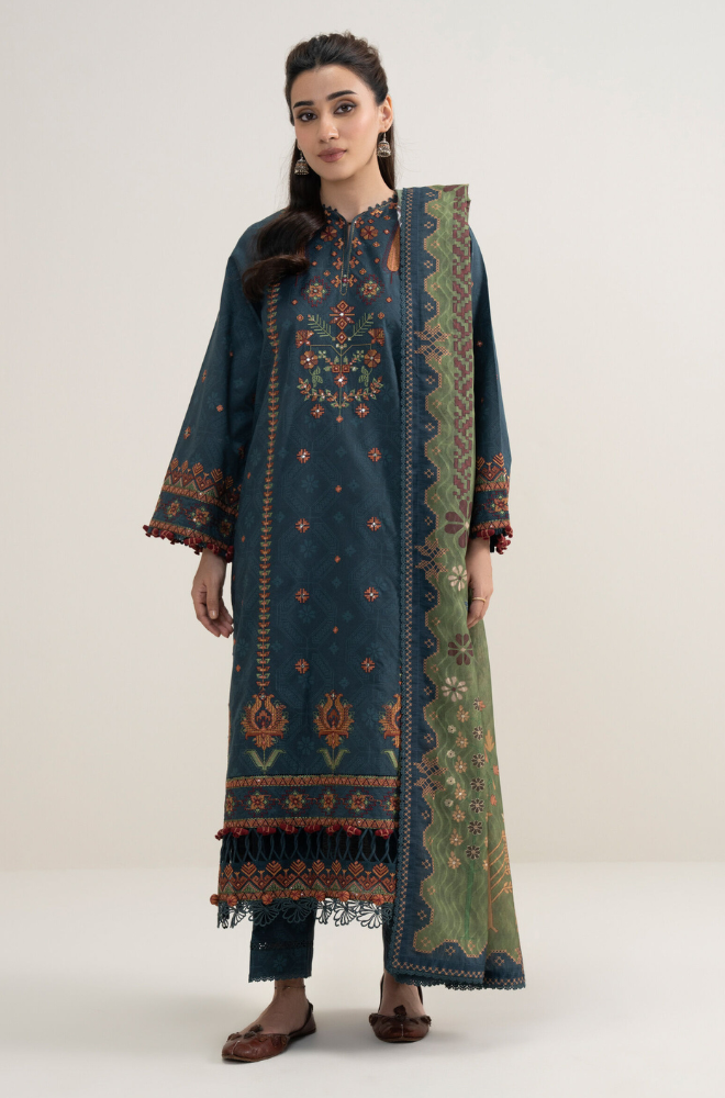 Sapphire Embroidered Dhanak Three Piece SP-403