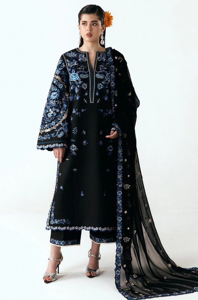 Hussain Rehar D-402 Embroidered Dhanak Three Piece Winter Collection