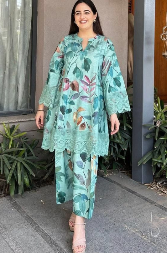 fcc-1092 Printed Airjet Viscous Silk Two piece