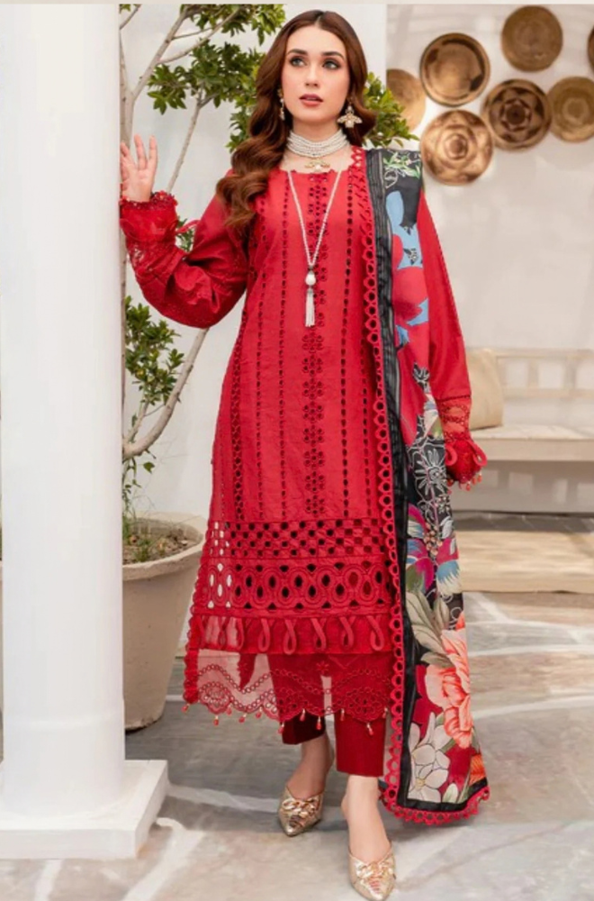 Maria B Embroidered Dhanak Three Piece MB-829