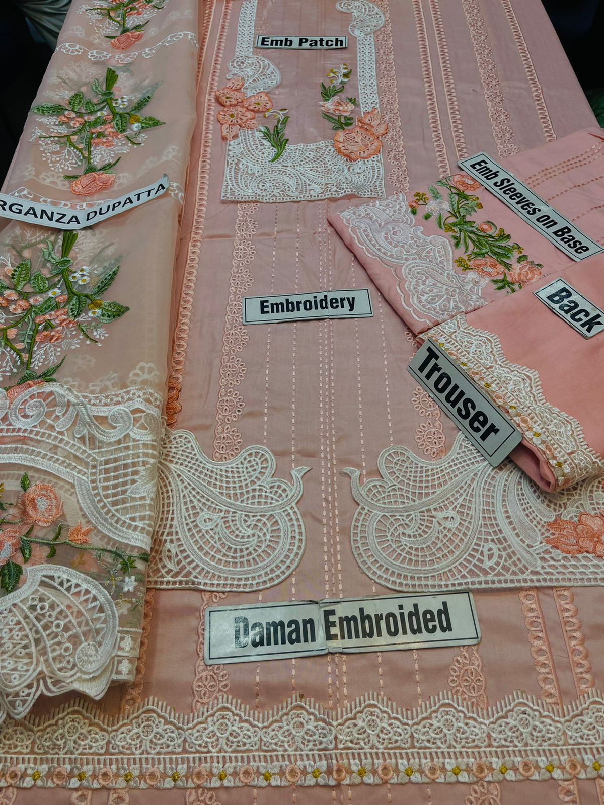 Crimsonn CR-02 Pink Embroidered Linen Three Piece Winter Collection