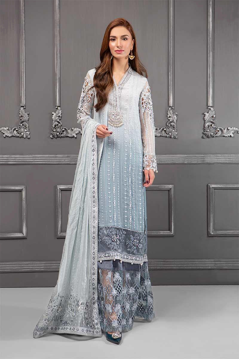 Maria B BDS-1410 Unstitched Pure Chiffon Collection Embroidered Two Piece
