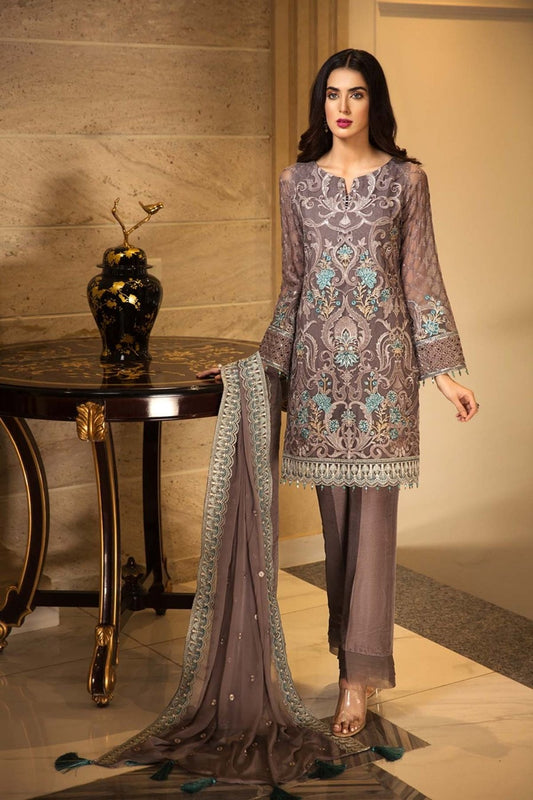 Jazmin JN-490 Unstitched Pure Chiffon Collection Embroidered Two Piece
