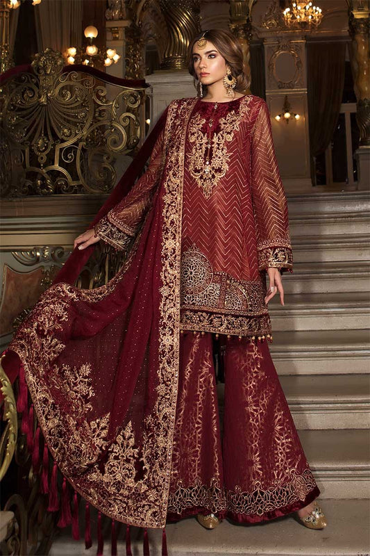 Maria B BDS-1408 Unstitched Pure Chiffon Collection Embroidered Two Piece