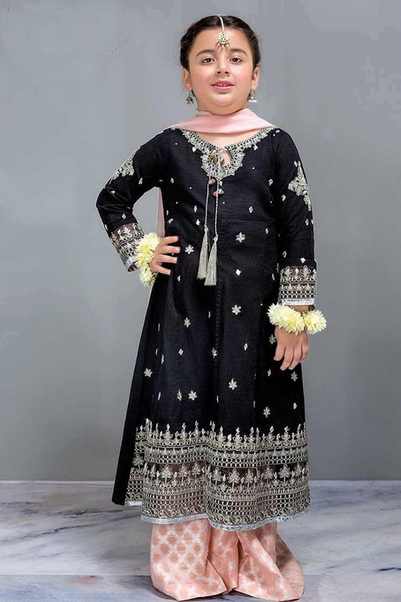 Maria B D-05 Black kids Wear Lawn Embroidered two piece