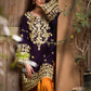 Nishat NL-5062 purple Embroidered Velvet two piece Winter Collection