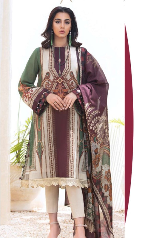Spphire SPV-07 Printed Airjet Viscous Silk Three Piece Silk duppata