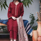 Fcc-449 Mehron Dhanak Embroidered three piece With Dhanak Shawl